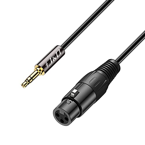 J&D TRS 3,5mm auf XLR Kabel, PVC Geschält 3.5 mm (1/8 Zoll) TRS Männlich zu XLR Weiblich Balanced Kabel XLR auf TRS 1/8 Audio Adapterkabel für DSLR Kamera, Mikrofon, 1.8m von J&D