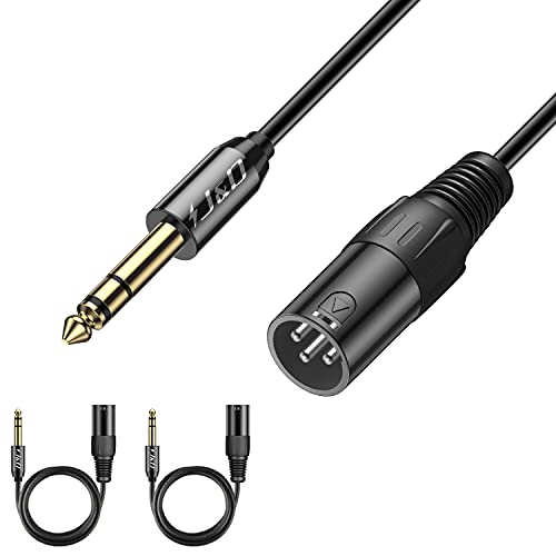 J&D XLR auf TRS 6.35mm (1/4 inch) Kabel, 2-Pack TRS 6.35mm (1/4 inch) auf XLR Männlich to Männlich, 2.7 Meter von J&D