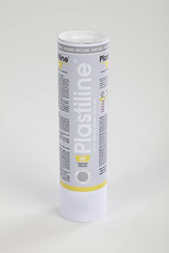 Jacques Herbin 1630T - Modelliermasse Plastiline, 1kg, Härtegrad 30, ideal zum Modellieren, 100 Prozent wiederverwendbar, Hellgrau von PLASTILINE