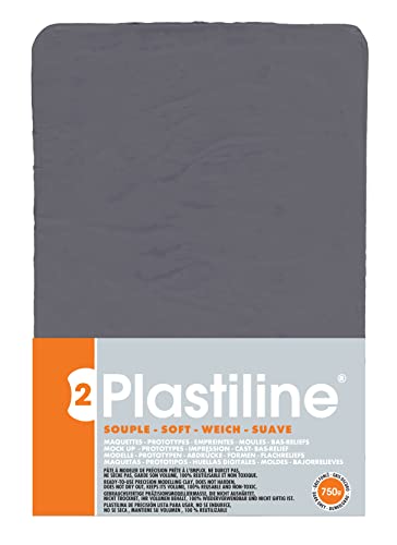 Jacques Herbin 7750T - Plastilin für den Modellbau, 750g, zum modelieren, HG50, flexibel, 1 Block, Grau von PLASTILINE