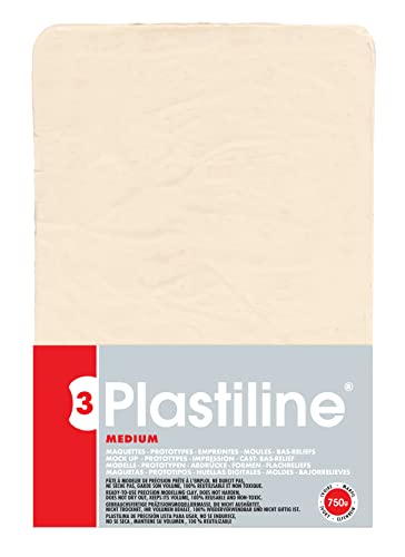 Jacques Herbin 7155T - Plastiline, 750g, Härte medium, ideal zum Modellieren, 100% wiederverwendbar, Elfenbein von PLASTILINE