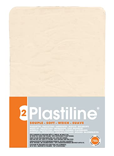 Jacques Herbin Jacques Herbin 7150T - Plastilin für den Modellbau, 750g, zum modelieren, HG50, flexibel, 1 Block, Elfenbein von PLASTILINE