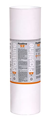 Jacques Herbin 10650T - Packung Modelliermasse Plastiline für den Modellbau, 10 kg, zum modelieren, H50 weich, 1 Pack, Hellgrau von PLASTILINE