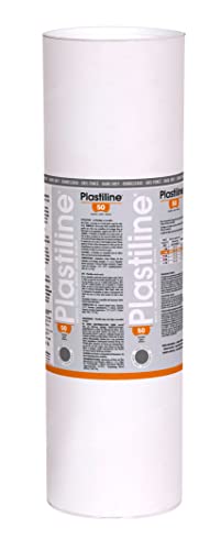 Jacques Herbin 10750T - Packung Modelliermasse Plastiline für den Modellbau, 10 kg, zum modelieren, H50 weich, 1 Pack, Dunkelgrau von PLASTILINE