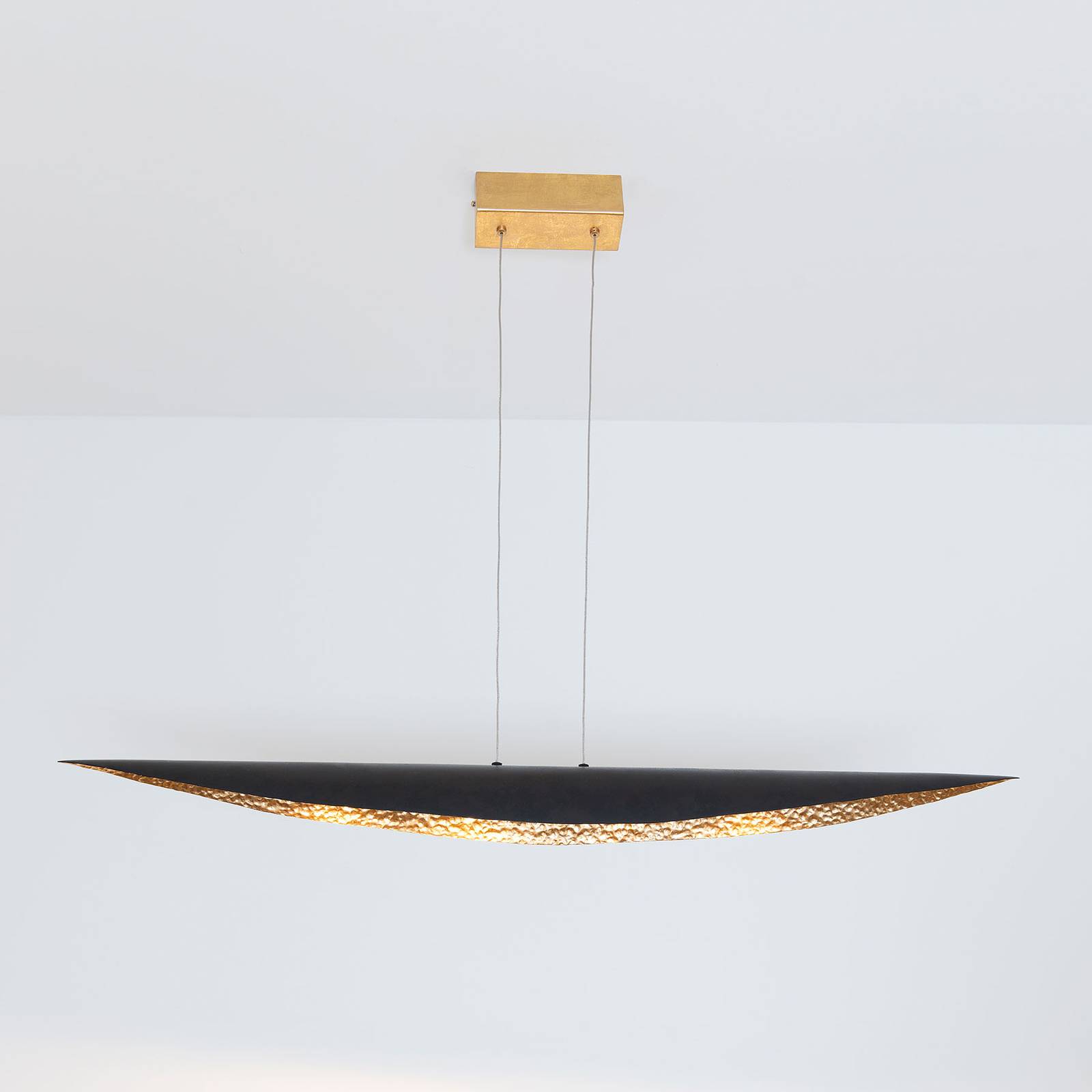 LED-Hängeleuchte Chiasso, schwarz-braun/gold von Holländer