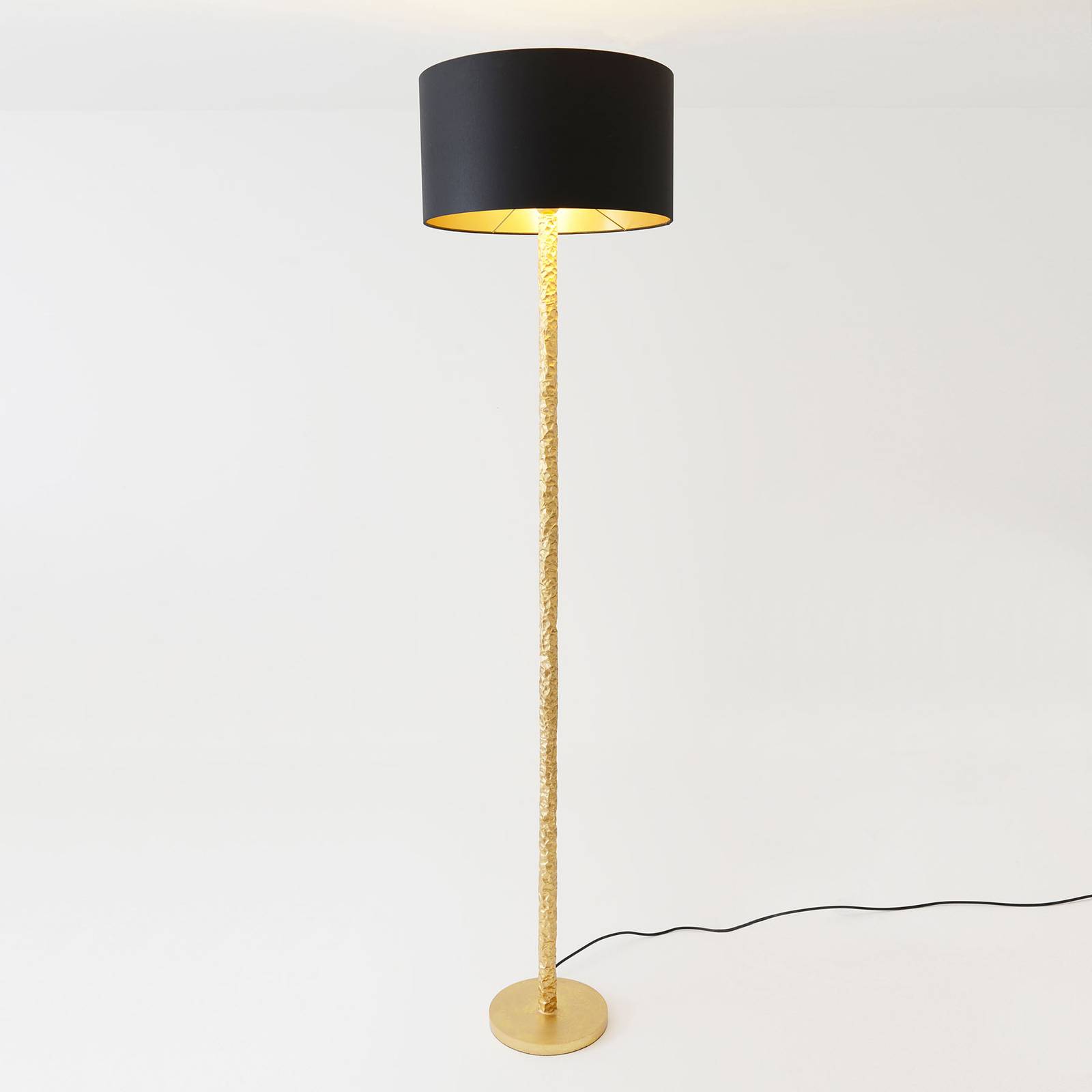Stehlampe Cancelliere Rotonda Chintz schwarz/gold von Holländer