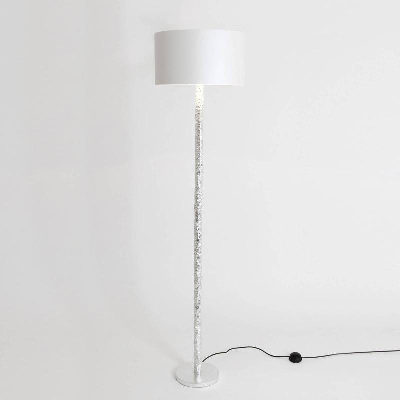 Stehlampe Cancelliere Rotonda Seide weiß/silber von Holländer