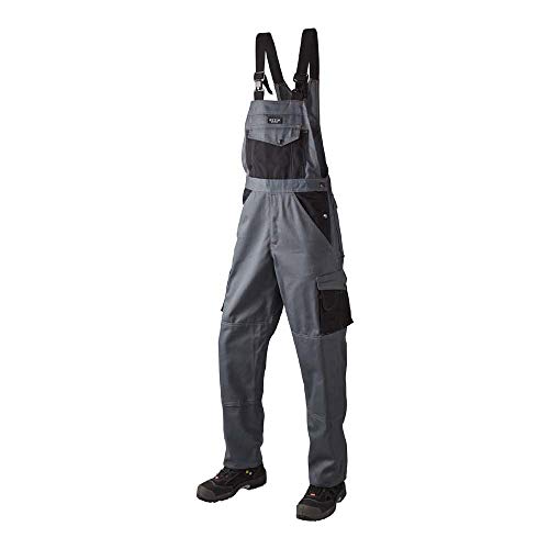 J.A.K. 1020750112 Serie 10207 100% Baumwolle Latzhose, Grau/Schwarz, 62 R (44/32) Größe von J.A.K.