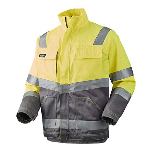 J.A.K. 111058604 Serie 11105 70% Polyester/30% Baumwolle Blousonjacke, EN 20471, Klasse 2, Gelb/Grau, XL Größe von J.A.K.