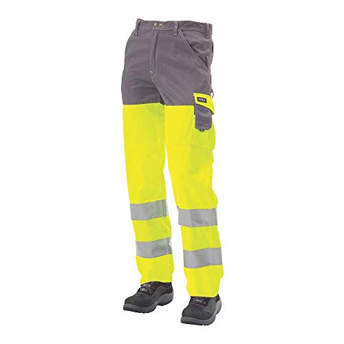 J.A.K. 1110686088 Serie 11106 70% Polyester/30% Baumwolle Bundhose, EN 20471, Klasse 2, Gelb/Grau, 50 R (35/32) Größe von J.A.K.