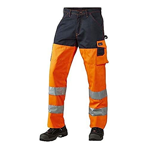 J.A.K. 1110687104 Serie 11106 70% Polyester/30% Baumwolle Bundhose, EN 20471, Klasse 2, Rot/Grau, 58 R (41/32) Größe von J.A.K.