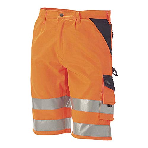 J.A.K. 1110910096 Serie 11109 70% Polyester/30% Baumwolle Shorts, EN 20471, Klasse 1, Orange/Marine, 54 (38) Größe von J.A.K.