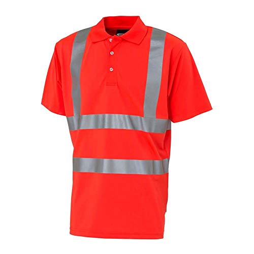 J.A.K. 111135208 Serie 11113 55% Baumwolle/45% Polyester Poloshirt, EN 20471, Klasse 2, Rot, 5XL Größe von J.A.K.