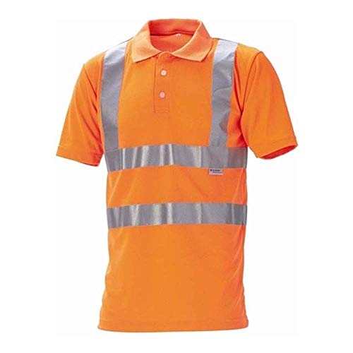 J.A.K. 1307111 Serie 11113 55% Baumwolle/45% Polyester Poloshirt, EN 20471, Klasse 2, Orange, S Größe von J.A.K.