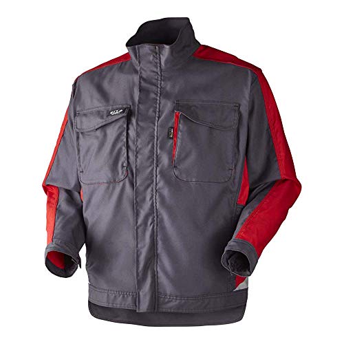 J.A.K. 16024202 Serie 1602 65% Polyester/35% Baumwolle Blousonjacke, Grau/Rot, M Größe von J.A.K.