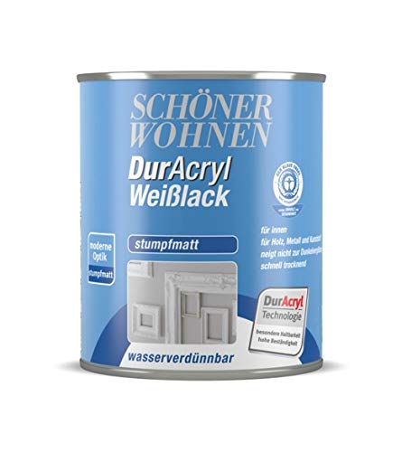 Schöner Wohnen 125 ml Dur Acryl Weißlack, stumpfmatt von Schöner Wohnen