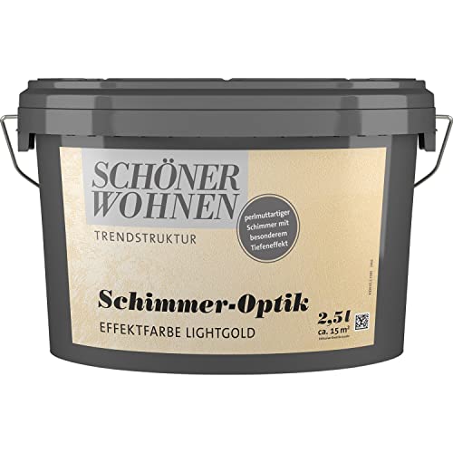 Schöner Wohnen 2,5 L. Schimmer-Optik Effektfarbe, perlmuttartiger Schimmer - Lightgold von J.D. Flügger