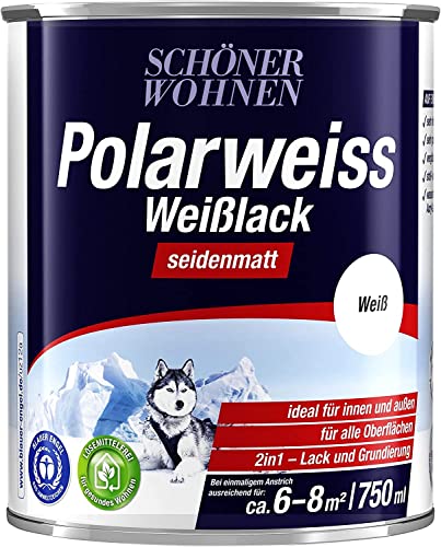Schöner Wohnen 375ml, DurAcryl Professional Weißlack weiß seidenmatt, für innen und außen von Schöner Wohnen