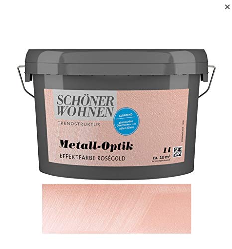 Schöner Wohnen 1 L. Metall-Optik Effektfarbe Rosegold glänzend, für ca. 10 m² von J.D. Fuller
