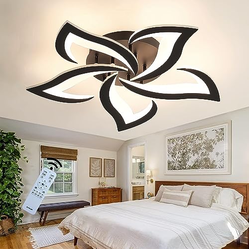 J.SUNUN Deckenlampe LED 5-Ringe 40W Deckenleuchte dimmbar wohnzimmer Modern lampe Creative Flower Form Weiße Acryl LED Deckenbeleuchtung für Balkon Diele Schlafzimmer Wohnzimmer und Esszimmer lampen von J.SUNUN
