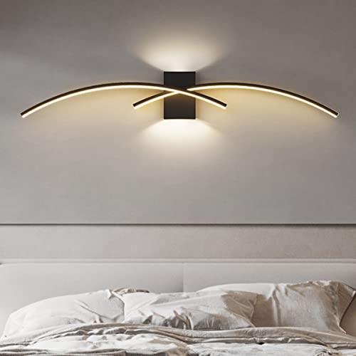 J.SUNUN Wandlampe Led Wandleuchte Innen Modern Lang Weiss 100CM 35W Flurlampe Up Down Treppenhauslampe Wandbeleuchtung für Flur Treppenhaus Wohnzimmer Kinderzimmer Schlafzimmer Warmes Licht 3000K von J.SUNUN