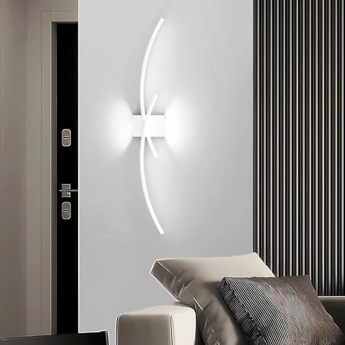 J.SUNUN LED Wandleuchte Innen Modern 100CM 35W 2800LM weiß Lang Wandlampe,Weißes Licht 6000K Kreative Design Wandbeleuchtung für Flur Treppenhaus Wohnzimmer Schlafzimmer von J.SUNUN