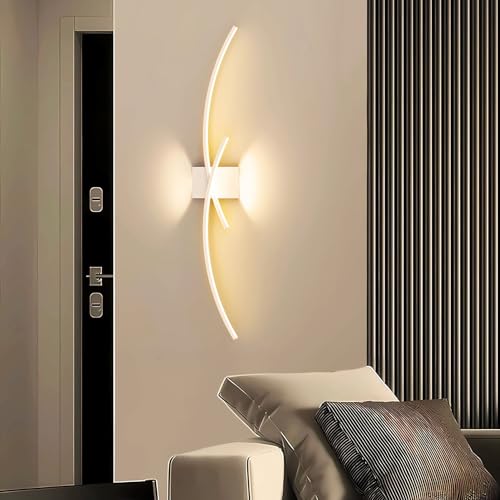 J.SUNUN LED Wandleuchte Innen Modern 100CM 35W 2800LM weiß Lang Wandlampe,Warmes Licht 3000K Kreative Design Wandbeleuchtung für Flur Treppenhaus Wohnzimmer Schlafzimmer von J.SUNUN