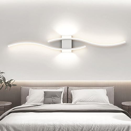 J.SUNUN Wandlampe Led Wandleuchte Innen Modern Lang Schwarz 100CM 35W Flurlampe Up Down Treppenhauslampe Wandbeleuchtung für Flur Treppenhaus Wohnzimmer Kinderzimmer Schlafzimmer Weißes Licht 6000K von J.SUNUN