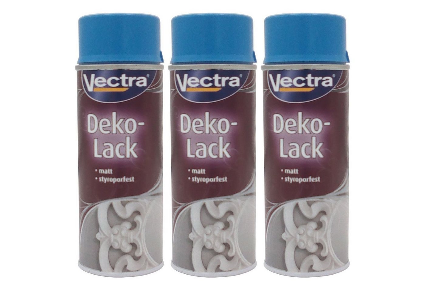 J.W. Ostendorf Vollton- und Abtönfarbe 3x Vectra® Dekolack lichtblau matt 400ml Lackspray Farbspray Sprühdose von J.W. Ostendorf