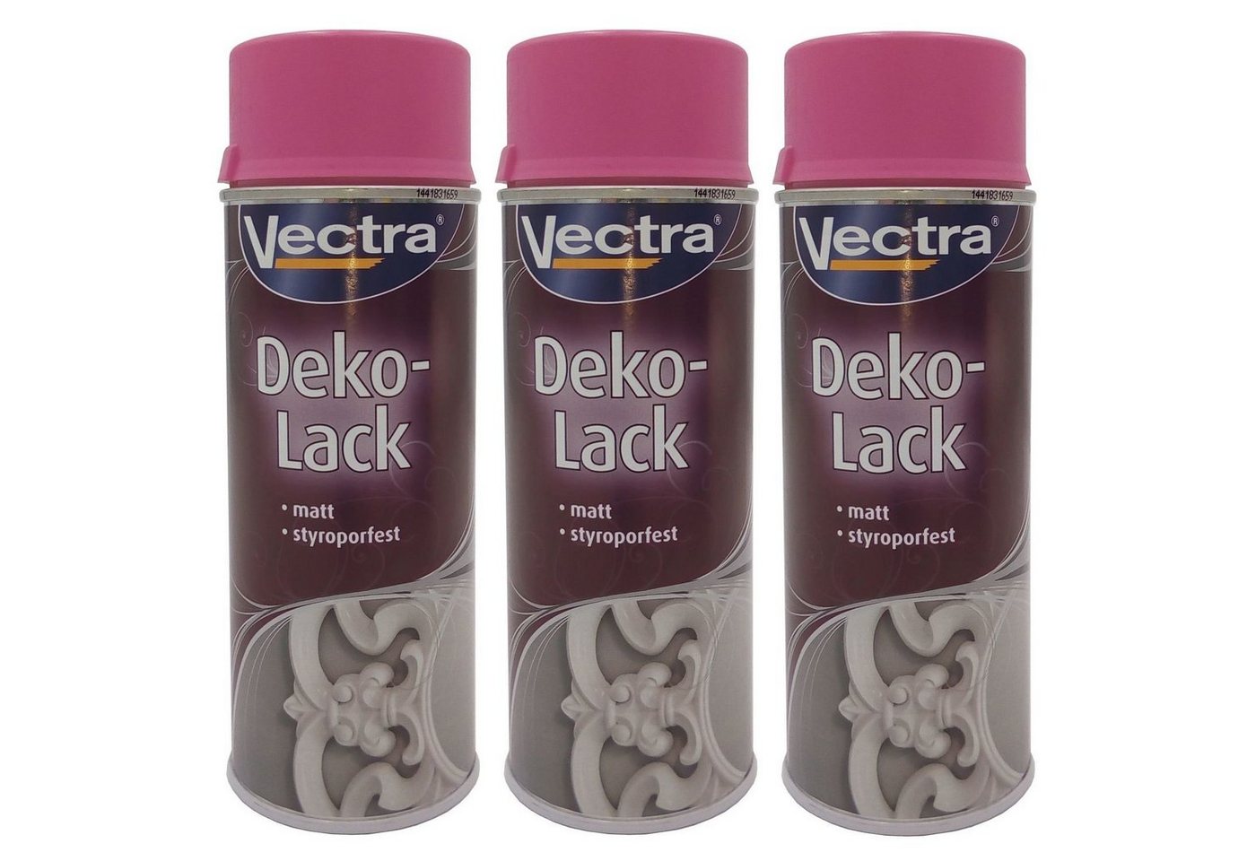 J.W. Ostendorf Vollton- und Abtönfarbe 3x Vectra® Dekolack violett matt 400ml Lackspray Farbspray Sprühdose S von J.W. Ostendorf