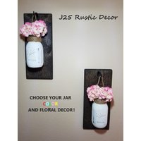 Bedadene Holzwandschimmelschalen, Rustikale Wandschalen, Muttertagsgeschenk, Verzweifeltes Mauergefäß, Rustikales Blumengemälde, Wiedergewonnenes von J25RusticDecor