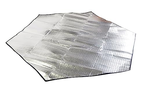 J26 XXL Picknick Isomatte Camping secheckig Hexagon Decke Alu Matte Garten Outdoor Stranddecke Beach wasserdichter Unterboden Aluminium Decke (250 x 250 cm) von J26