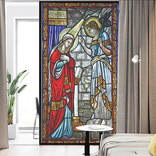 J4U Fensterfolie, Privatsphäre, Jesus, Kirche, Fensteraufkleber, kein Klebstoff, statisch, Fensteraufkleber, mattiert, für Zuhause, 50 x 90 cm von J4U