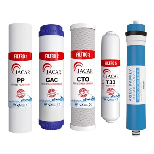 JACAR - Umkehrosmosefilter 5 Stufen | Aquafamilienmembran | Universales - Neues Goldfiltrationsformat | Beinhaltet Teflon + Terminals JACAR - Umkehrosmosefilter 5 Stufen | Aquafamilienmembran | Universales - Neues Goldfiltrationsformat | Beinhaltet Teflon + Terminals von JACAR