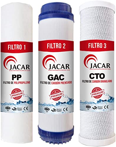 Jacar - Packung mit 3 Umkehrosmose Fitros 5 Stufen. Kompatibel mit häuslicher Osmose. Filter in Premiumqualität. Filter für Wasseraufbereitungsanlage. von JACAR