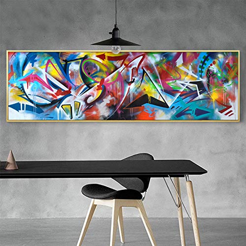 Abstrakte Leinwanddrucke Wandkunst Malerei Street Graffiti Poster und Drucke Wandbild für Wohnzimmer Wohnkultur 40x120cm Rahmenlos von JACBON