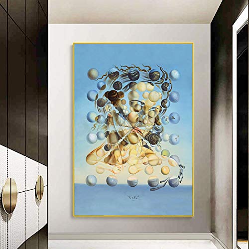 JACBON Berühmtes Gemälde von Salvador Dali, Galatea-Kugeln, Poster, Kunstgemälde, Leinwand, Wandkunst, Bild für Wohnzimmer, Heimdekoration, 60 x 90 cm, rahmenlos von JACBON
