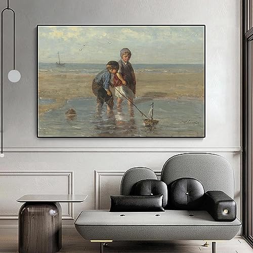 JACBON Berühmtes Vintage-Gemälde „The Toy Sailboat“ von Art Painting Prints, Leinwand-Wandkunst, Bild für Wohnzimmer, Heimdekoration, Cuadro, 50 x 70 cm, rahmenlos von JACBON