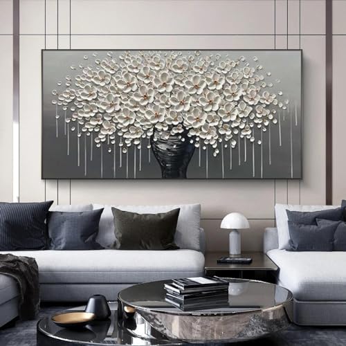 Modernes Leinwandgemälde „Big Money Tree Flower“ auf Leinwand, abstraktes Heimkunstbild für Wohnzimmer, Heimdekoration, 40 x 80 cm (16 x 31 Zoll), rahmenlos von JACBON