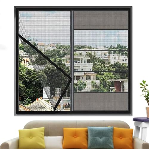 Fliegengitter für Fenster, 80 x 190 cm, Fiberglas-Fenstergitter, abnehmbares Fensternetz, für die meisten Fenster von JACCOS