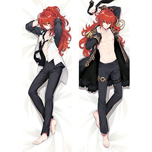 JACCOS Anime Körper Kissenbezug Für Diluc,Seitenschläf Dakimakura Anime Bedruckt Muster Kissenbezug,Geschenk für Anime und Manga Fans,Peachskin-120x40cm JACCOS Anime Körper Kissenbezug Für Diluc,Seitenschläf Dakimakura Anime Bedruckt Muster Kissenbezug,Geschenk für Anime und Manga Fans,Peachskin-120x40cm von JACCOS