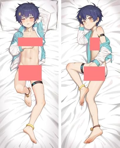 JACCOS Anime Pillowcase Male Role Kissenhülle,Body Kissenbezug Anime Kissenbezug Seitenschläferkissen Bezug,Doppelseitige Umarmungskissen Bezug,Shortplush-50x150CM von JACCOS