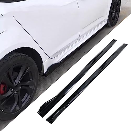 JACCOS Auto Trittbretter Seitenschweller für SE-at Ibiza 6J 6L Leon 5F MK1 MK2 MK3 MK3.5 MK4 MK5,Schweller Seitenrock Flügel Diffusor,Side Rock Verlängerung Rocker Platte Body Kit,C/Glossyblack von JACCOS