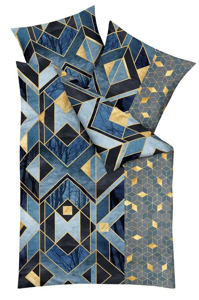 JACK Bettwäsche JACK by Kaeppel Grafik Wald Rauten Saphir, Mako-Satin, 2 teilig, hochwertiger Digitaldruck mit elegantem Grafikmotiv JACK Bettwäsche JACK by Kaeppel Grafik Wald Rauten Saphir, Mako-Satin, 2 teilig, hochwertiger Digitaldruck mit elegantem Grafikmotiv von JACK