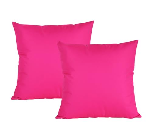 JACK 2X 50x50cm Outdoor Lounge Kissen Dekokissen inkl. XXL-Füllung Wasserabweisend Sitzkissen Garten Stuhl Lotus Effekt, Farbe:Pink von JACK