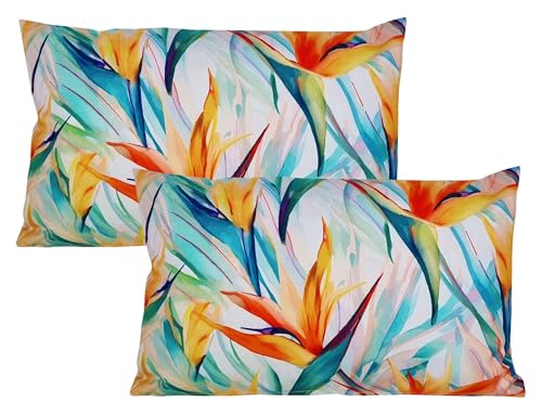 JACK 2er Set 30x50cm Motiv Outdoor Kissenhülle Kissenbezug Wasserfest Sitzkissen Lounge Kissen Garten Stuhl Lotus Effekt, Farbe:Strelitzia JACK 2er Set 30x50cm Motiv Outdoor Kissenhülle Kissenbezug Wasserfest Sitzkissen Lounge Kissen Garten Stuhl Lotus Effekt, Farbe:Strelitzia von JACK