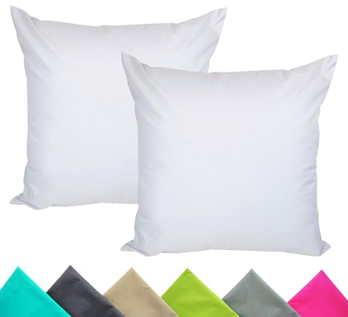 JACK 2er Set 40x40cm Outdoor Kissenhülle Kissenbezug Wasserfest Sitzkissen Lounge Kissen Garten Stuhl Lotus Effekt, Farbe:Weiß JACK 2er Set 40x40cm Outdoor Kissenhülle Kissenbezug Wasserfest Sitzkissen Lounge Kissen Garten Stuhl Lotus Effekt, Farbe:Weiß von JACK