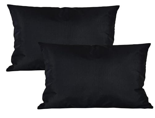 JACK 2er Set 40x60cm Outdoor Kissenhülle Kissenbezug Wasserfest Sitzkissen Lounge Kissen Garten Stuhl Lotus Effekt, Farbe:Schwarz JACK 2er Set 40x60cm Outdoor Kissenhülle Kissenbezug Wasserfest Sitzkissen Lounge Kissen Garten Stuhl Lotus Effekt, Farbe:Schwarz von JACK