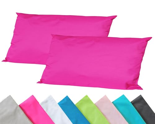 JACK 2er Set Outdoor Kissenhülle Kissenbezug 40x60cm Wasserfest Sitzkissen Lounge Kissen Garten Stuhl Lotus Effekt, Farbe:Pink von JACK