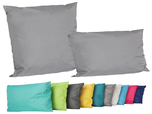 JACK 2er Set Outdoor Lounge Kissen Set 45x45cm + 30x50cm Dekokissen Inkl. Füllung Wasserfest Sitzkissen Garten Lotus Effekt, Farbe:Grau JACK 2er Set Outdoor Lounge Kissen Set 45x45cm + 30x50cm Dekokissen Inkl. Füllung Wasserfest Sitzkissen Garten Lotus Effekt, Farbe:Grau von JACK
